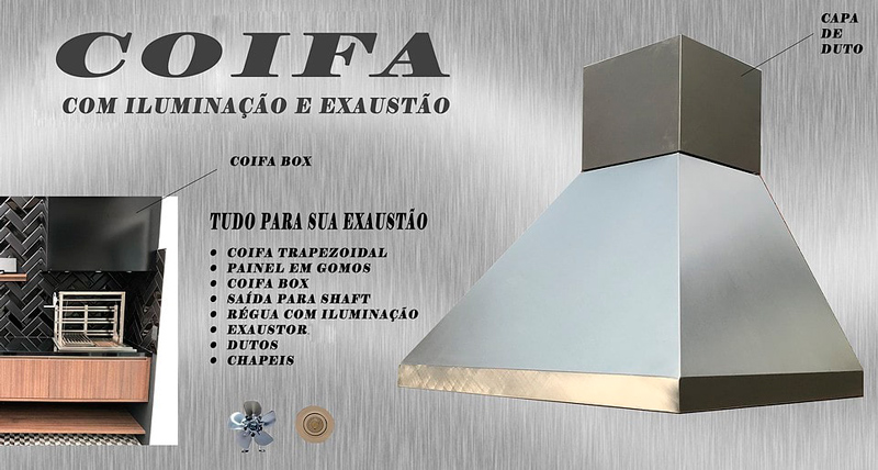 Coifa com Iluminação e Exaustão